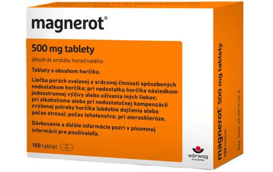Magnerot - magnéziové tablety, dávkovanie, užívanie, tetánia, srdce, stres, cena