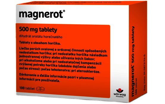 Magnerot - magnéziové tablety s kyselinou orotovou, 500mg, dávkovanie, cena, tehotenstvo